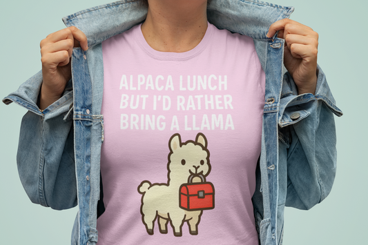 Women's Llama Lunch Adult Jersey Short Sleeve Tee Sz. S-5XL