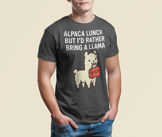 Men's Llama Lunch Adult Jersey Short Sleeve Tee Sz. S-5XL