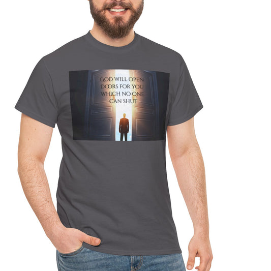 Men's God Will Open Doors Tee Sz. S-5XL