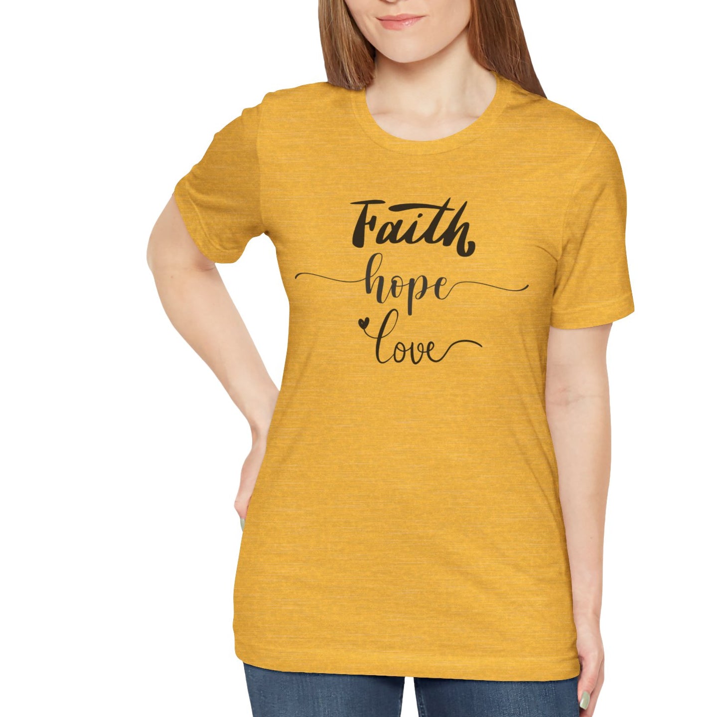 Women's Faith Hope Love Jersey Short Sleeve Tee S-5XL