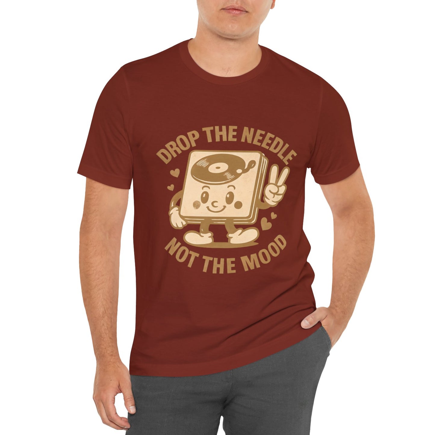 Men's Vinyl Record Player Drop the Needle Jersey Short Sleeve Tee Sz. S-5XL