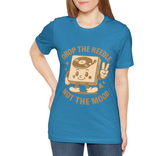 Women's Vinyl Record Player Drop the Needle Jersey Short Sleeve Tee Sz. S-5XL