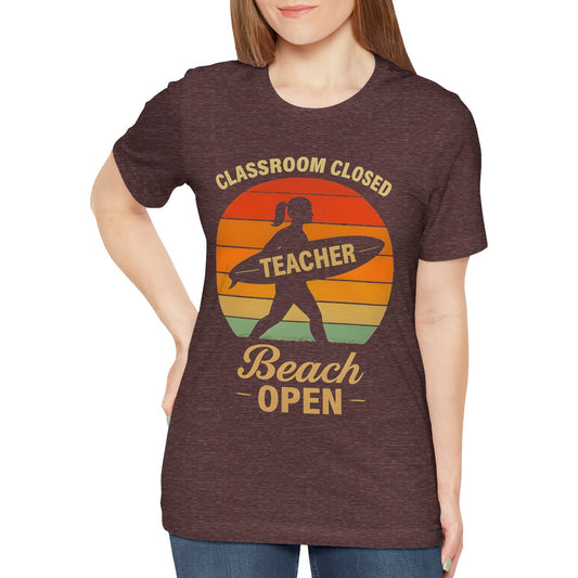 Classroom Closed Female Teacher Jersey Short Sleeve Tee Sz. S-5XL