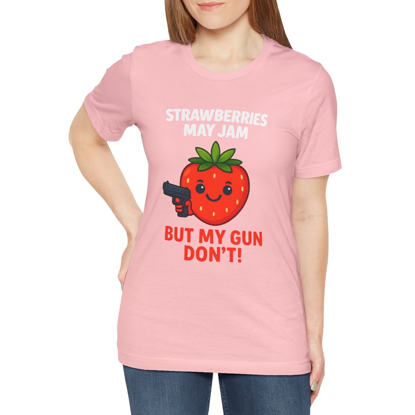 Women's Strawberries May Jam Jersey Short Sleeve Tee Sz. S-5XL