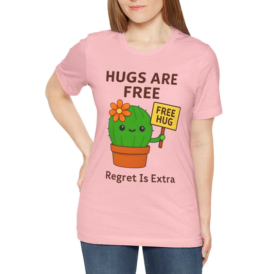 Women's Cactus Hugs are Free Jersey Short Sleeve Tee Sz. S-5XL