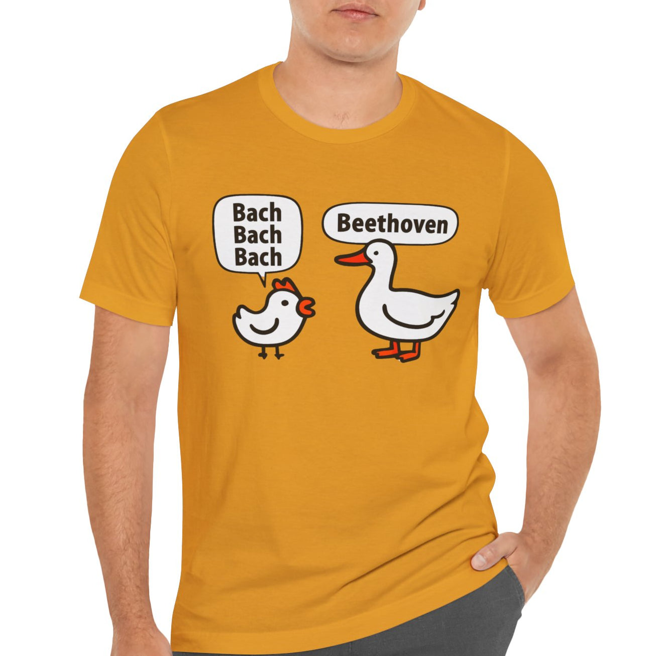 Men's Classical Music, Bach, Beethoven, Goose & Chicken Tee Sz. S-5XL