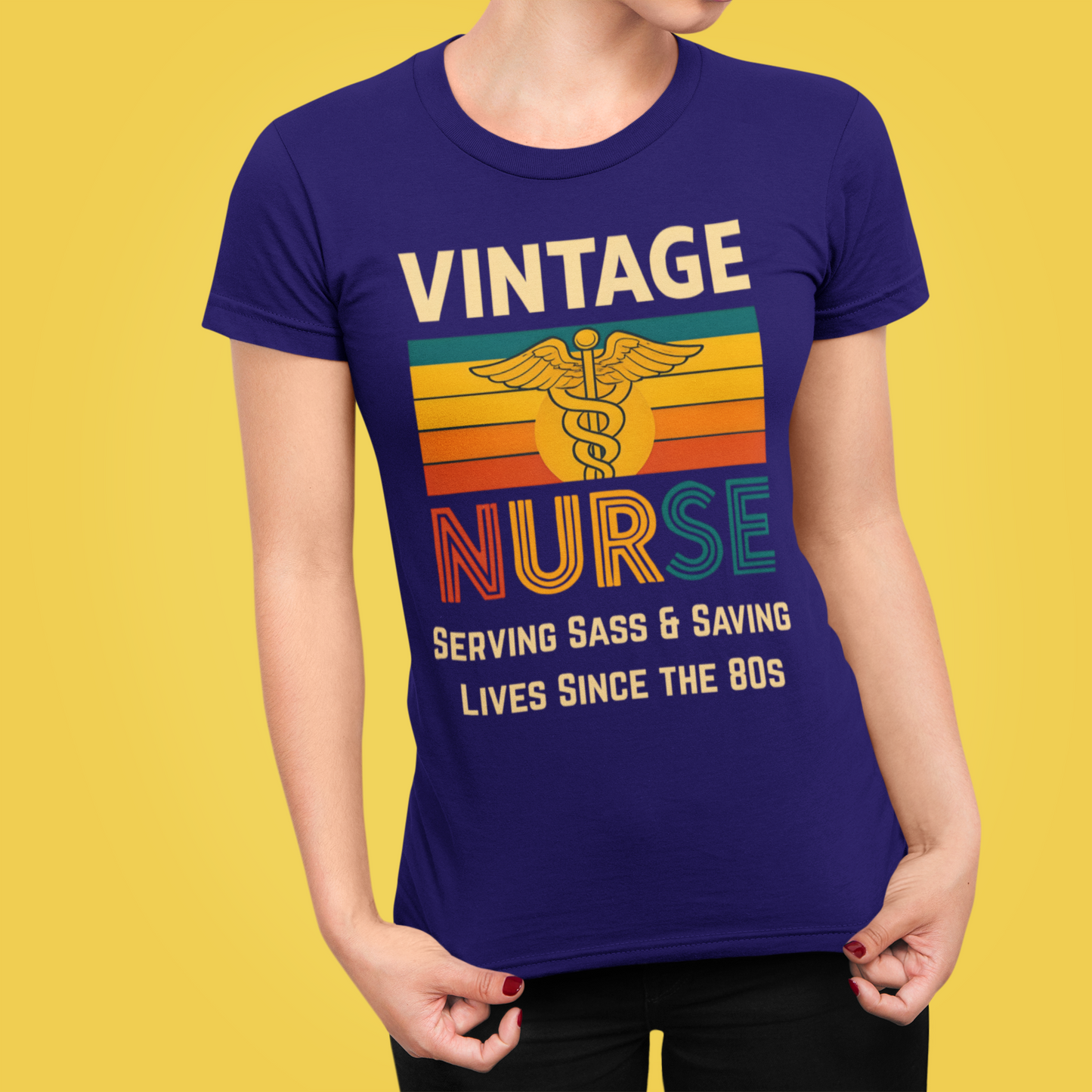 Vintage 80s Nurse Jersey Short Sleeve Tee Sz. S-5XL