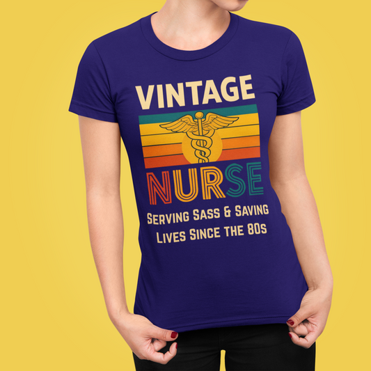 Vintage 80s Nurse Jersey Short Sleeve Tee Sz. S-5XL