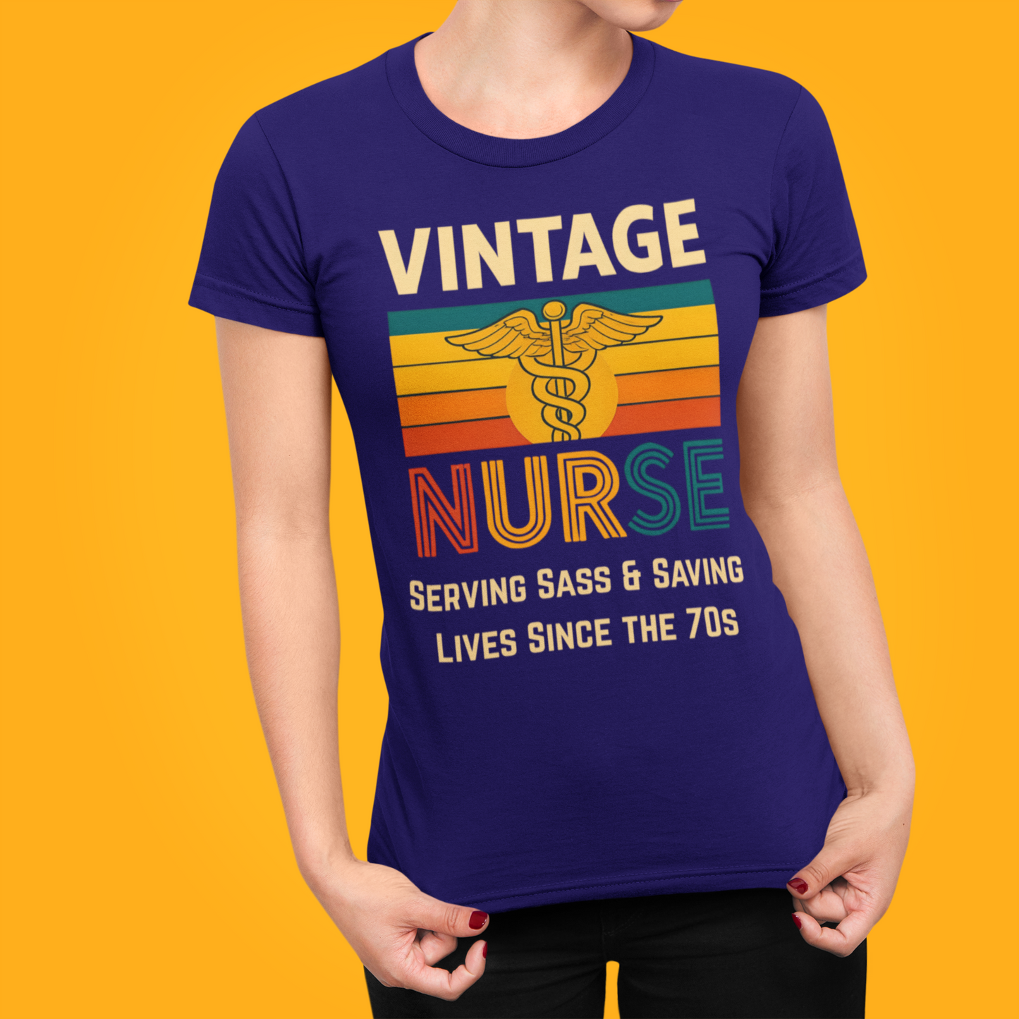 Vintage 70s Nurse Jersey Short Sleeve Tee Sz. S-5XL