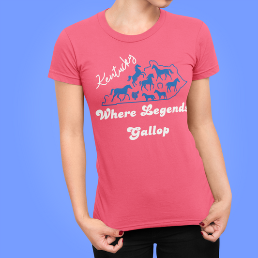 Kentucky Horse Tee, Where Legends Gallop, Sz. S-5XL