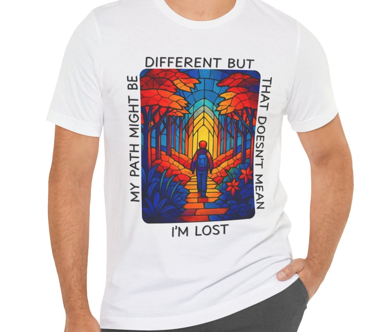 Men's My Path Stained Glass Jersey Short Sleeve Tee