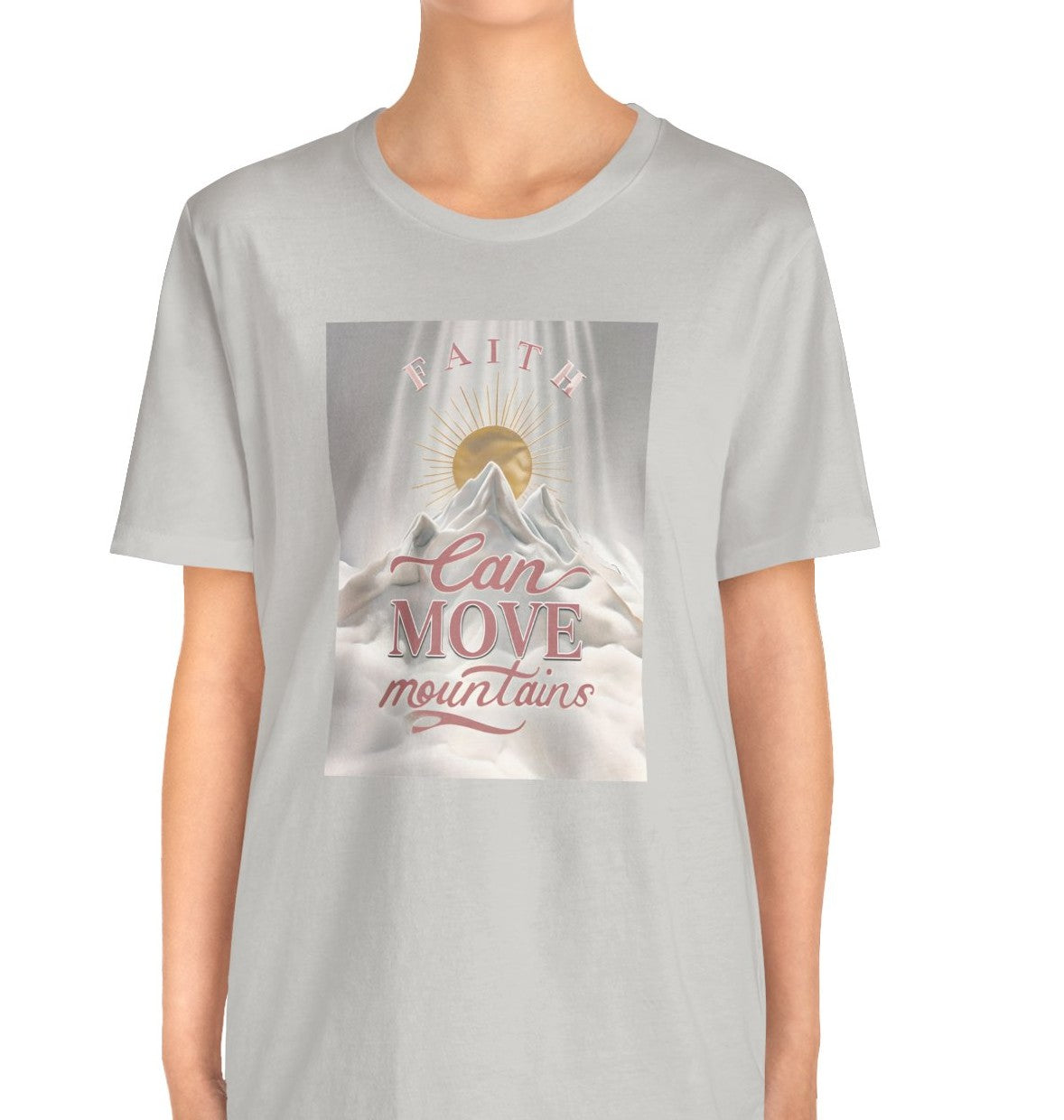 Women's Sunrise Faith Can Move Mountains Jersey Short Sleeve Tee