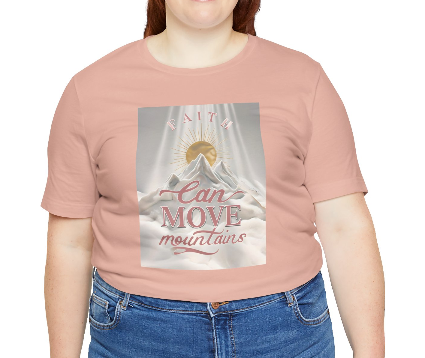 Women's Sunrise Faith Can Move Mountains Jersey Short Sleeve Tee