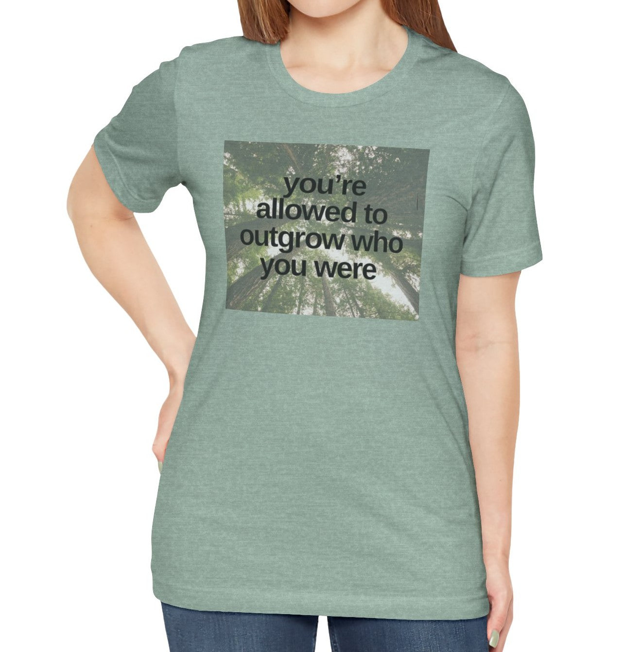 Women's Outgrow Who You Were Jersey Short Sleeve Tee