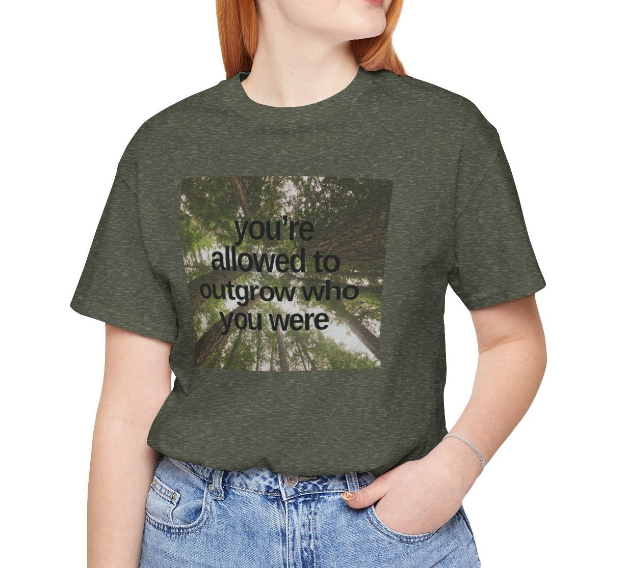 Women's Outgrow Who You Were Jersey Short Sleeve Tee