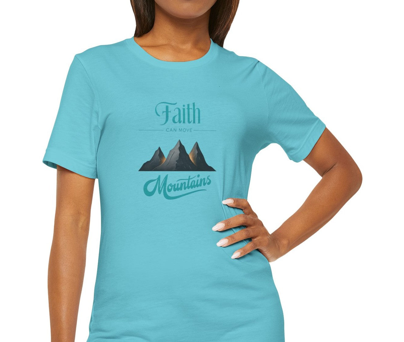 Women's Faith Can Move Mountains Short Sleeve Tee