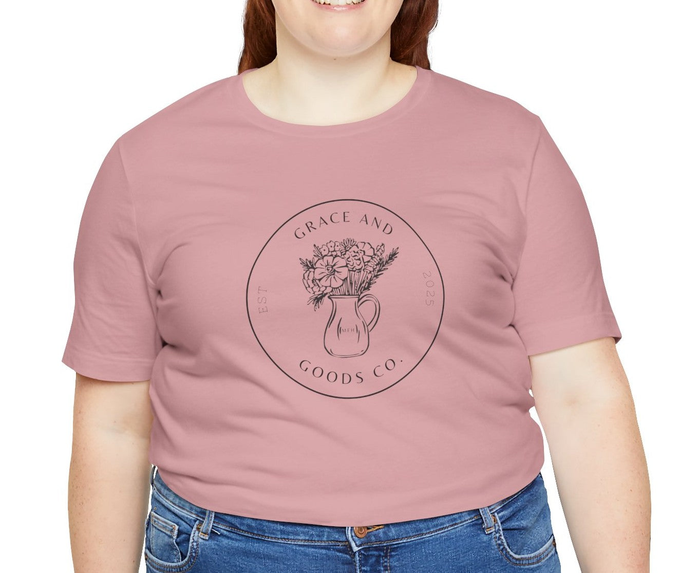 Grace and Goods Co. Shirt | Faith-Based Boutique Logo Tee | Minimalist Floral T-Shirt