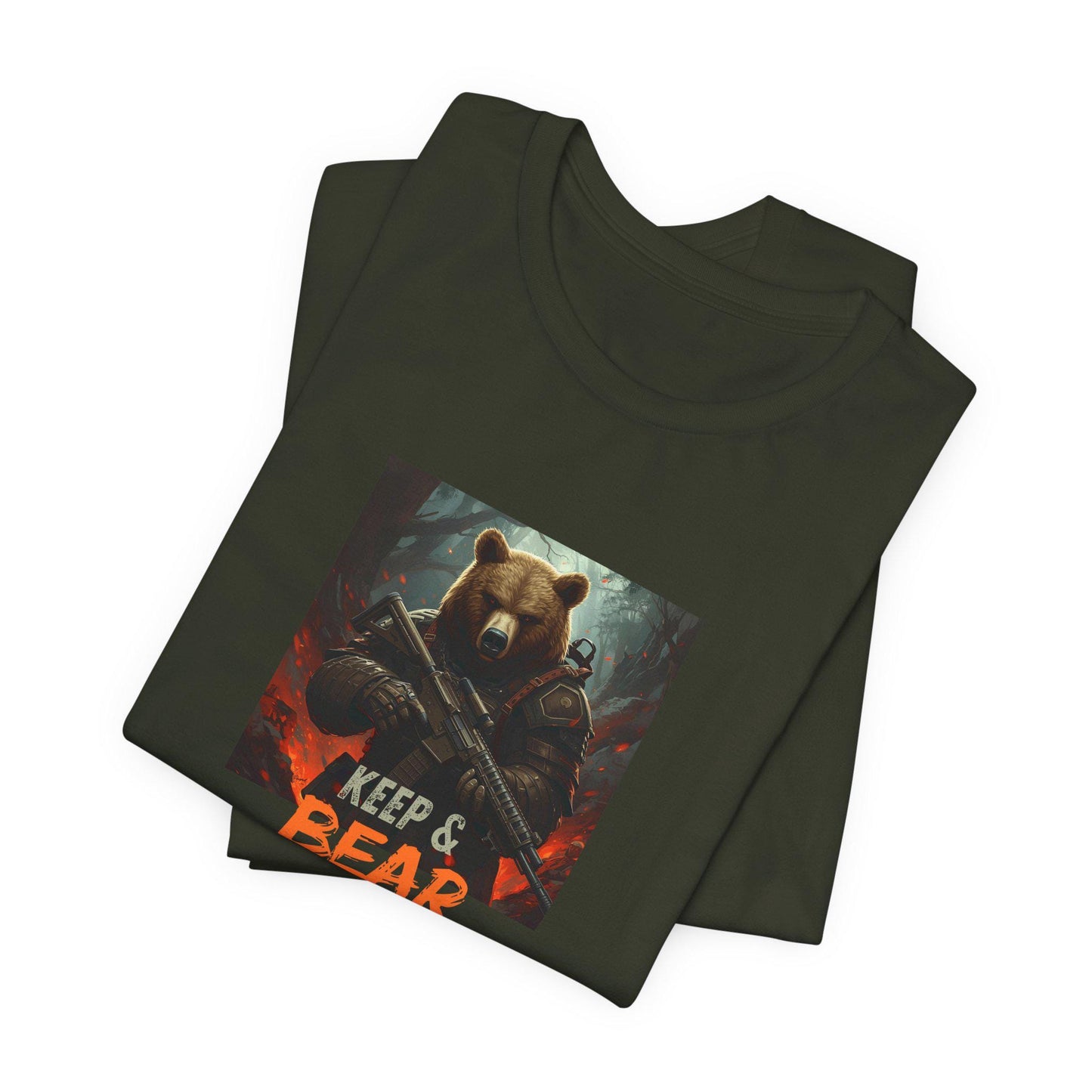 Keep & Bear T-Shirt, Patriotic Bear 2A Tee, Second Amendment Gun Rights Shirt
