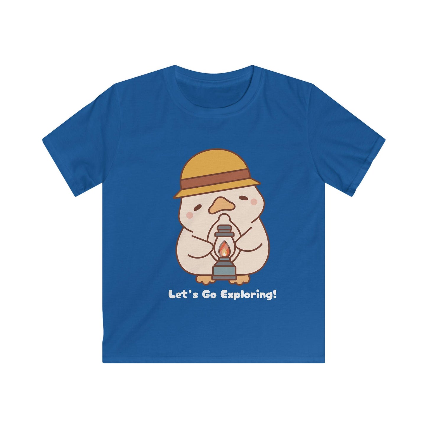 Kids "Let's Go Exploring" Duck Tee: Softstyle Cotton T-Shirt