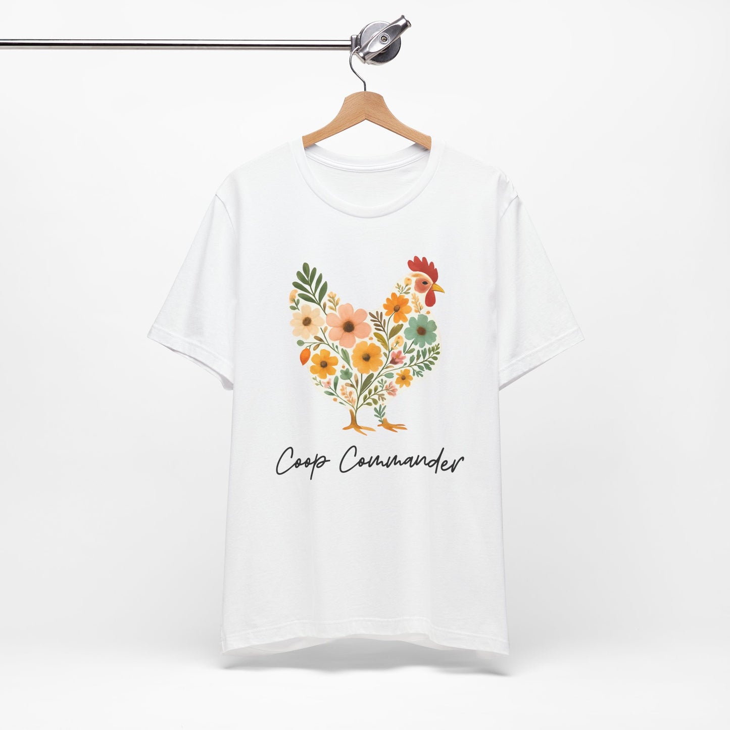 Women's Coop Commander Floral Chicken Jersey Short Sleeve Tee Sz. S-5XL