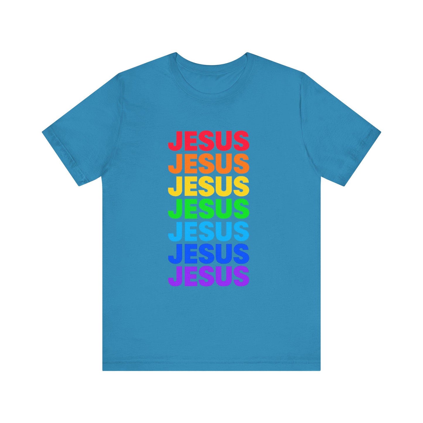 Women's Colorful Jesus Jersey Short Sleeve Tee