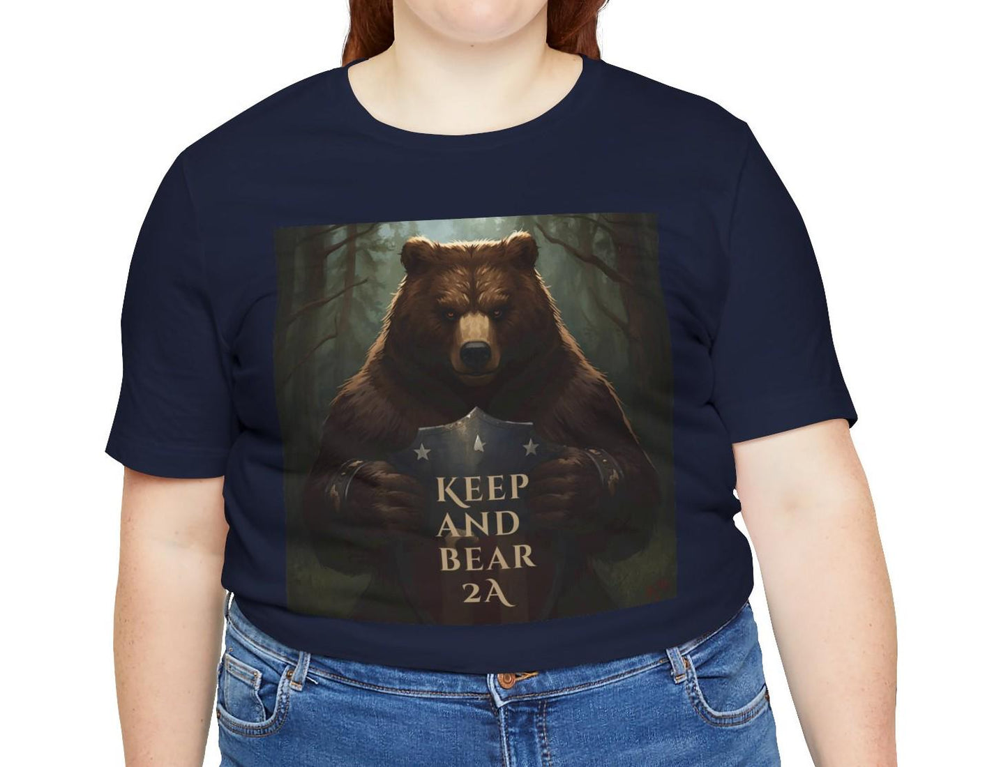 Keep and Bear 2A Shield T-Shirt, Patriotic Bear Second Amendment Tee