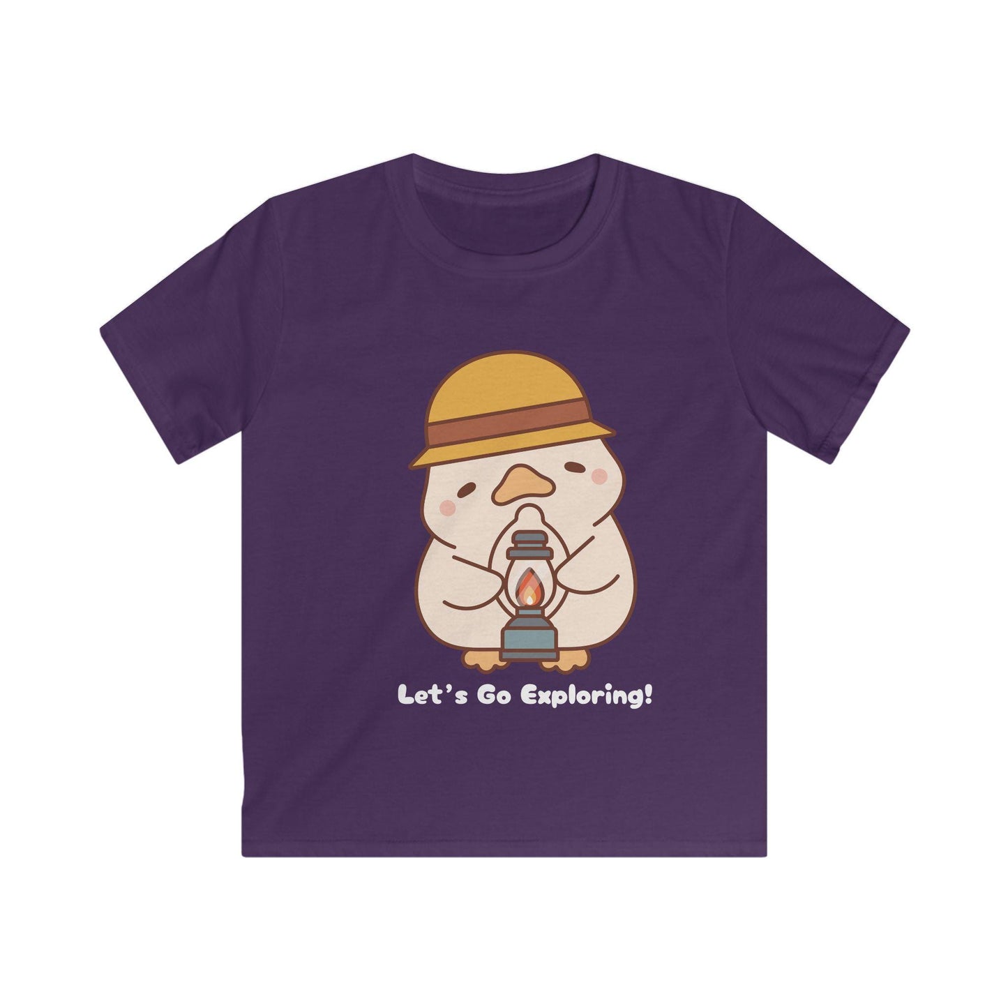 Kids "Let's Go Exploring" Duck Tee: Softstyle Cotton T-Shirt