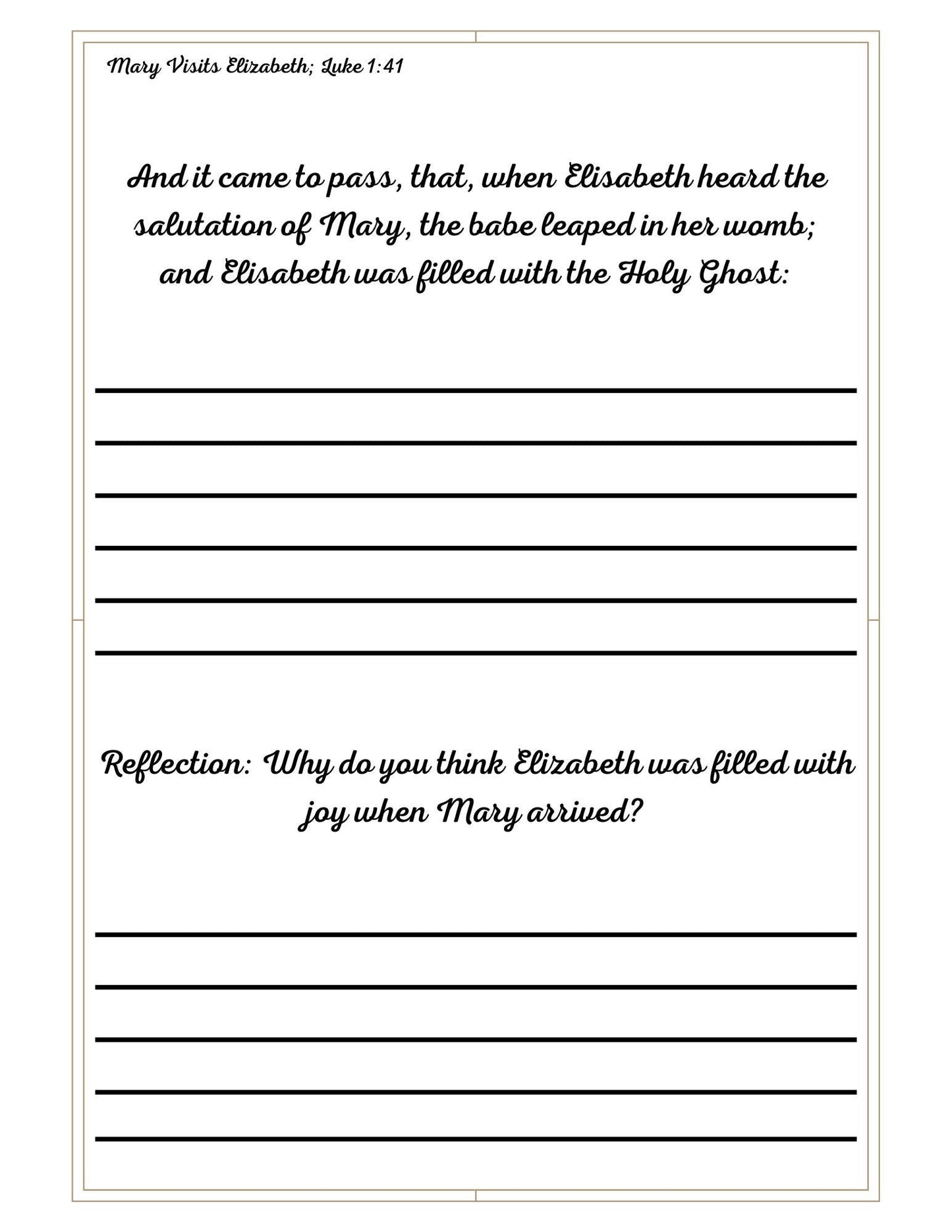 Mary Mother of Jesus KJV Copywork: Cursive Scripture Writing for Girls