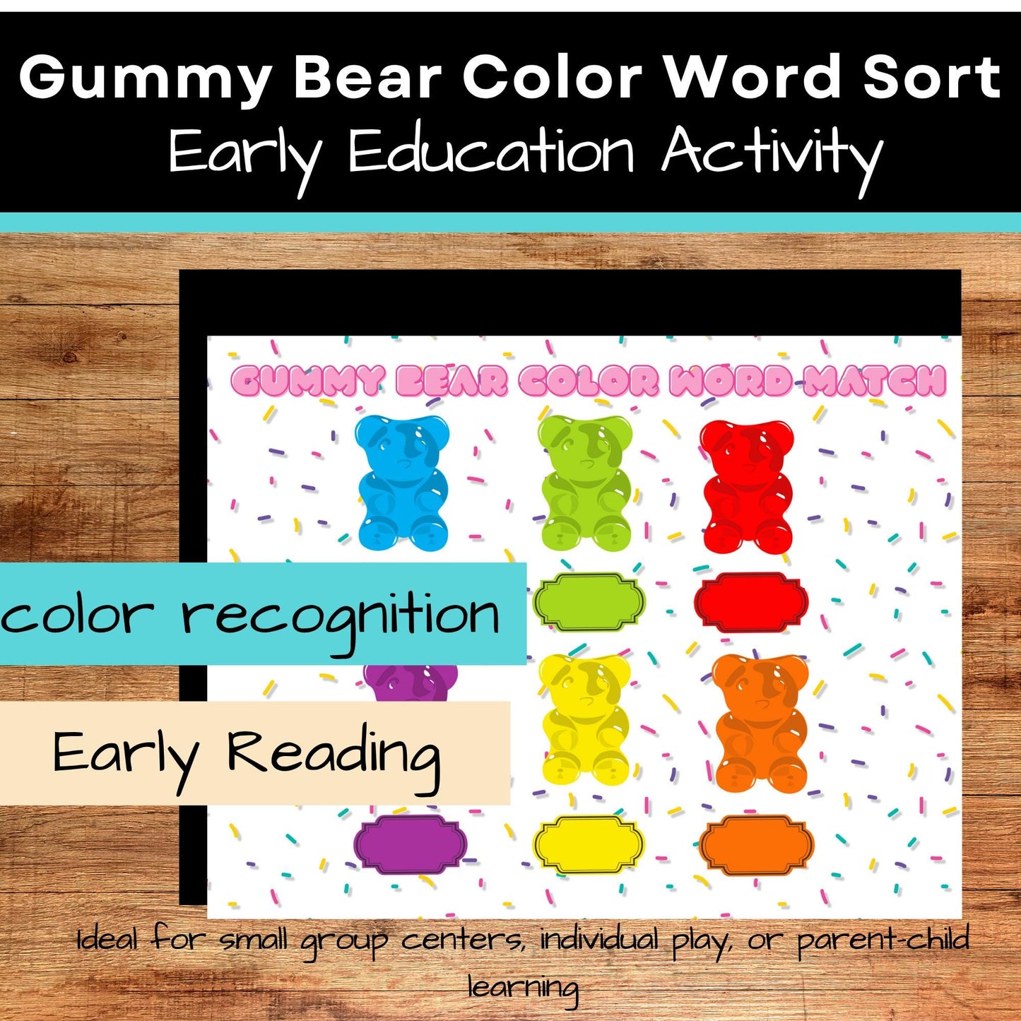 Gummy Bear Color Matching Activity: Early Learning Game
