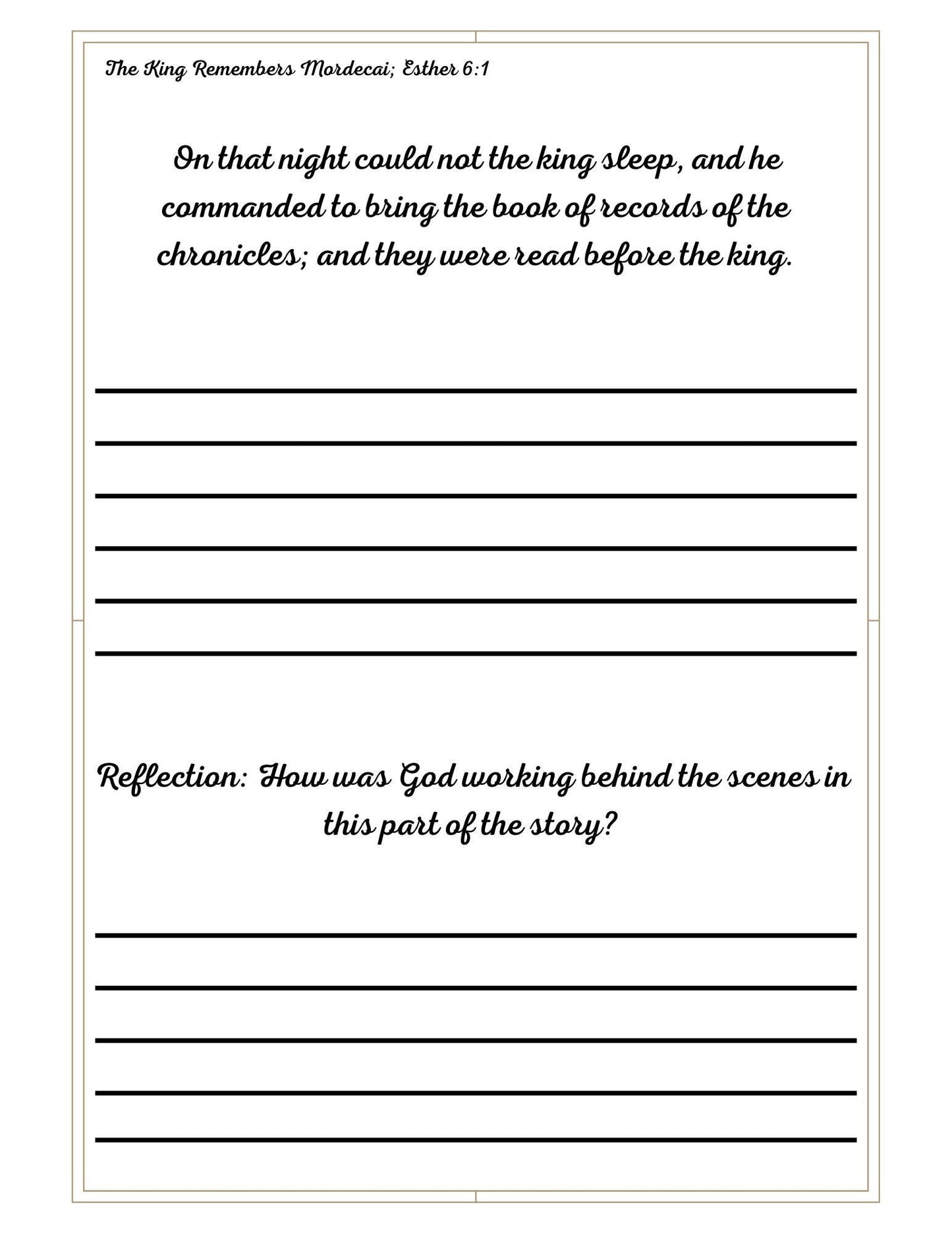 The Life of Esther Copywork | KJV Bible Verses for Girls | Cursive Scripture Handwriting Practice Book