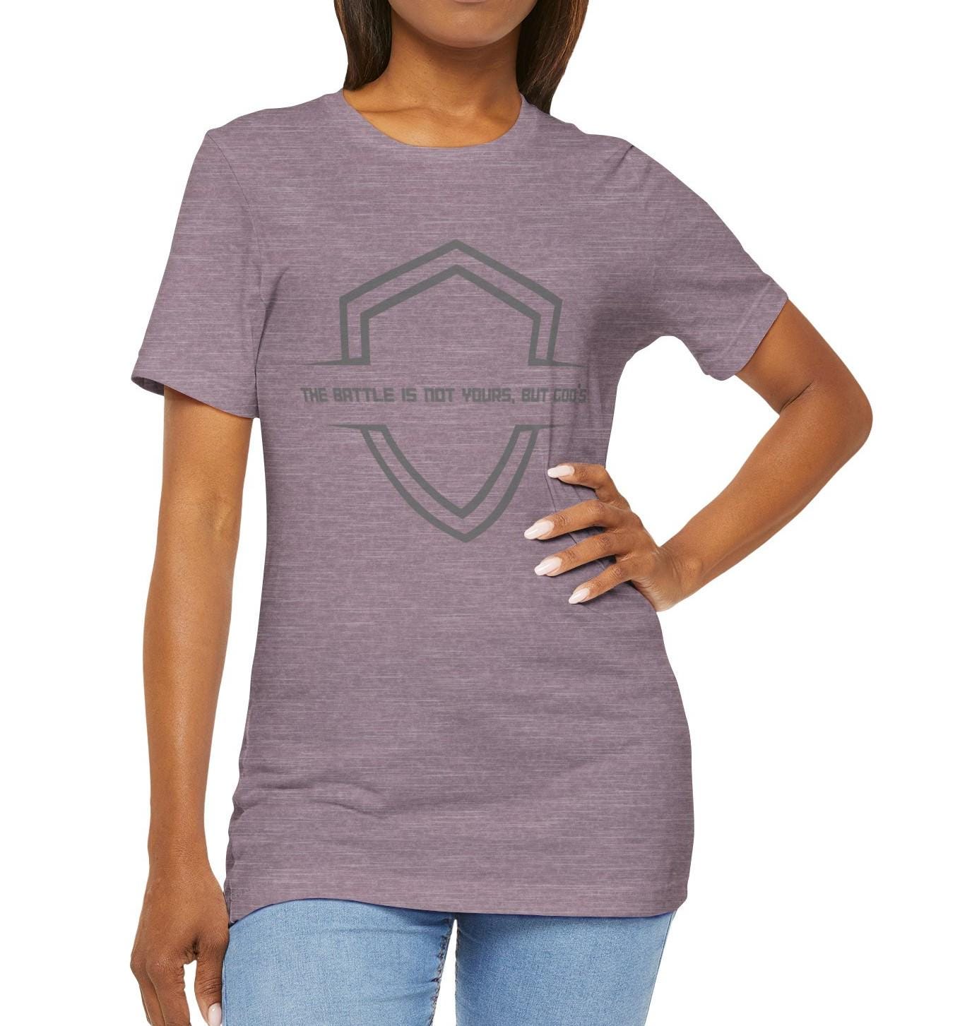 Women's the Battle is Not Yours, but God's Jersey Short Sleeve Tee