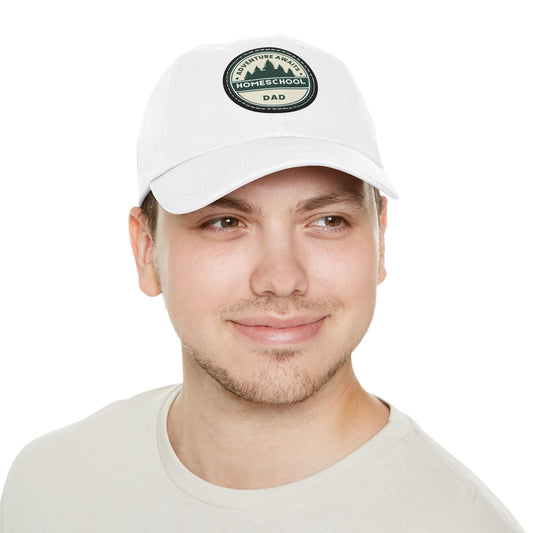 Homeschool Dad Leather Patch Hat, Family Lifestyle Gift