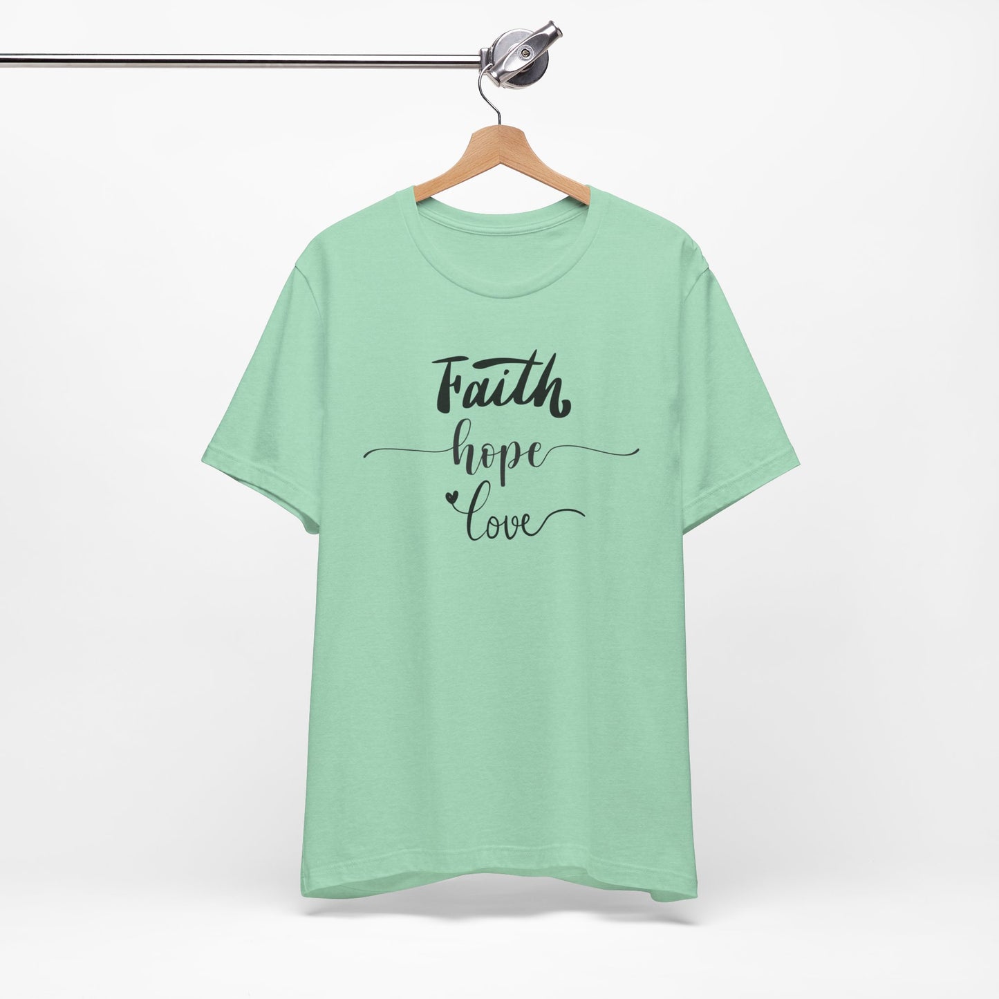 Women's Faith Hope Love Jersey Short Sleeve Tee S-5XL