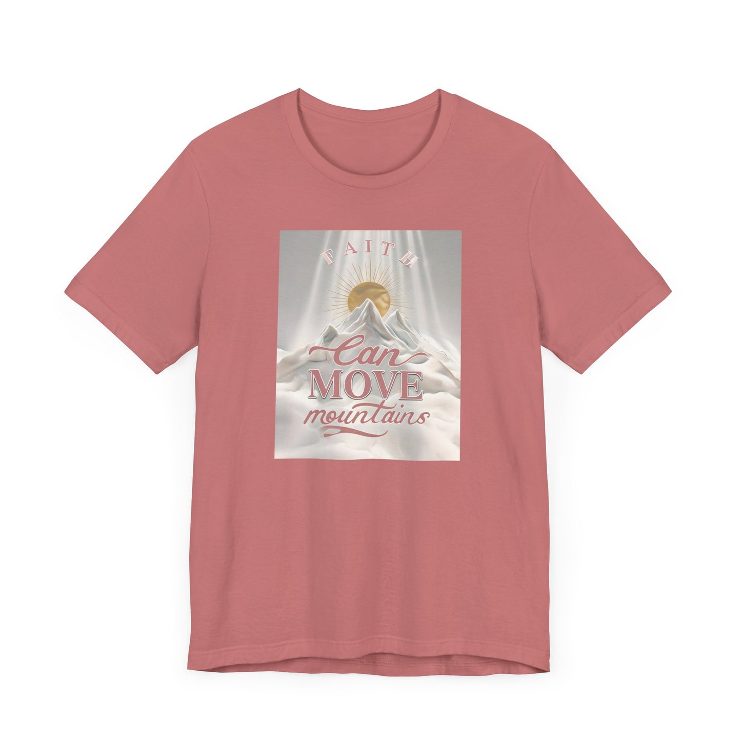 Women's Sunrise Faith Can Move Mountains Jersey Short Sleeve Tee