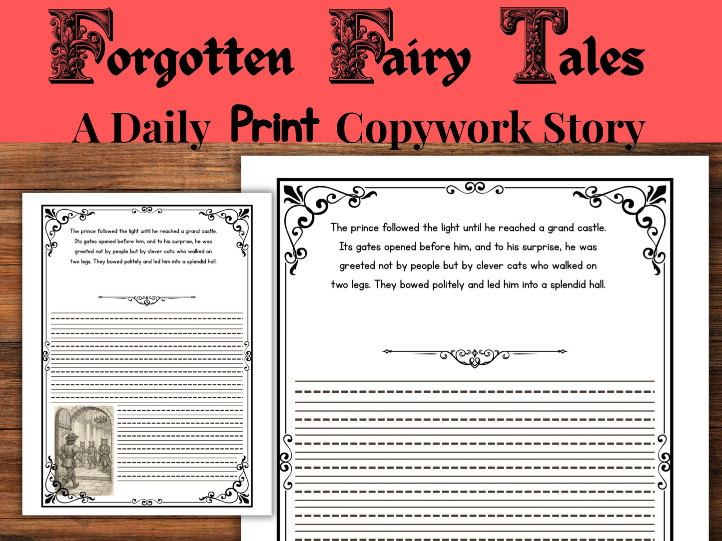 The White Cat Print Copywork | Forgotten Fairy Tales Handwriting Practice