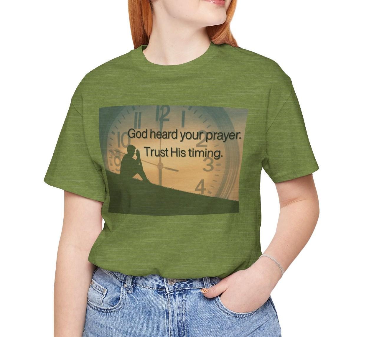 Women's God Heard Your Prayers Jersey Short Sleeve Tee