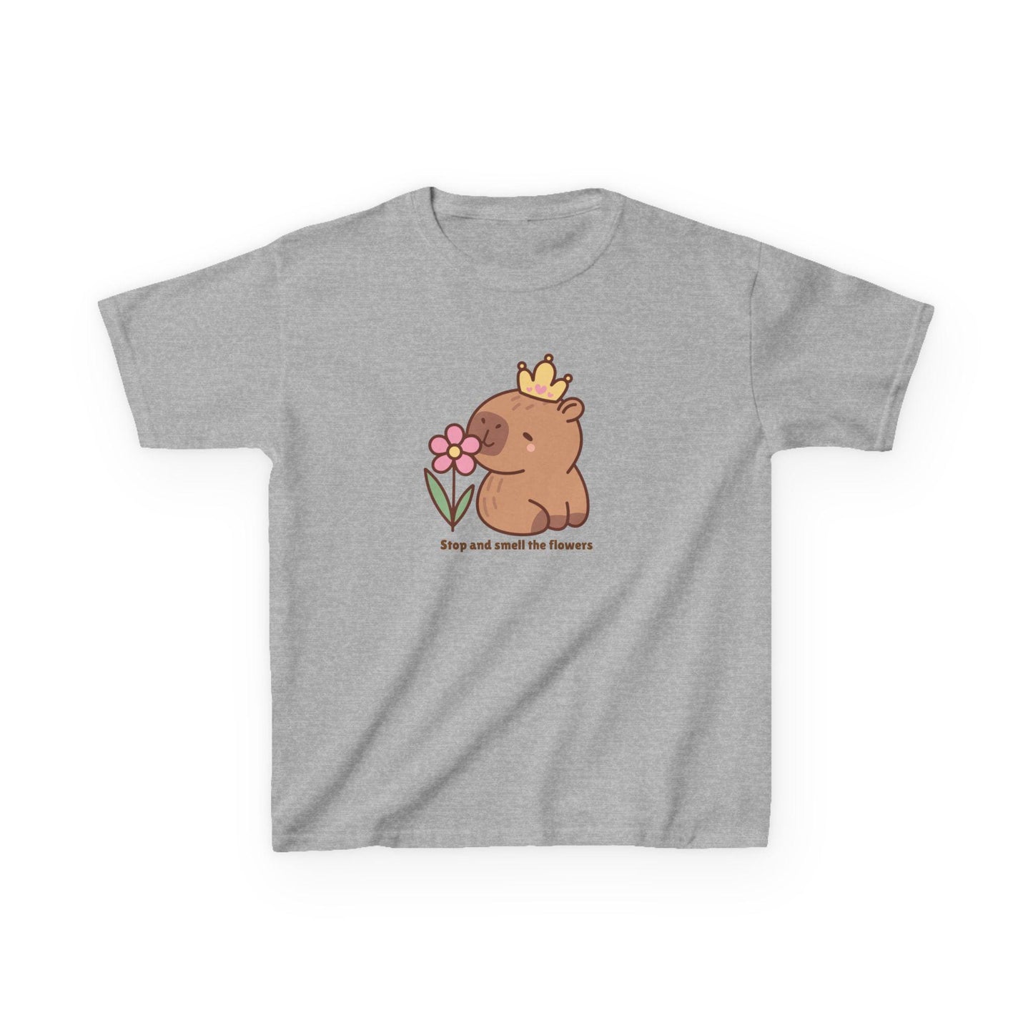 Kids Capybara Flower PrincessTee