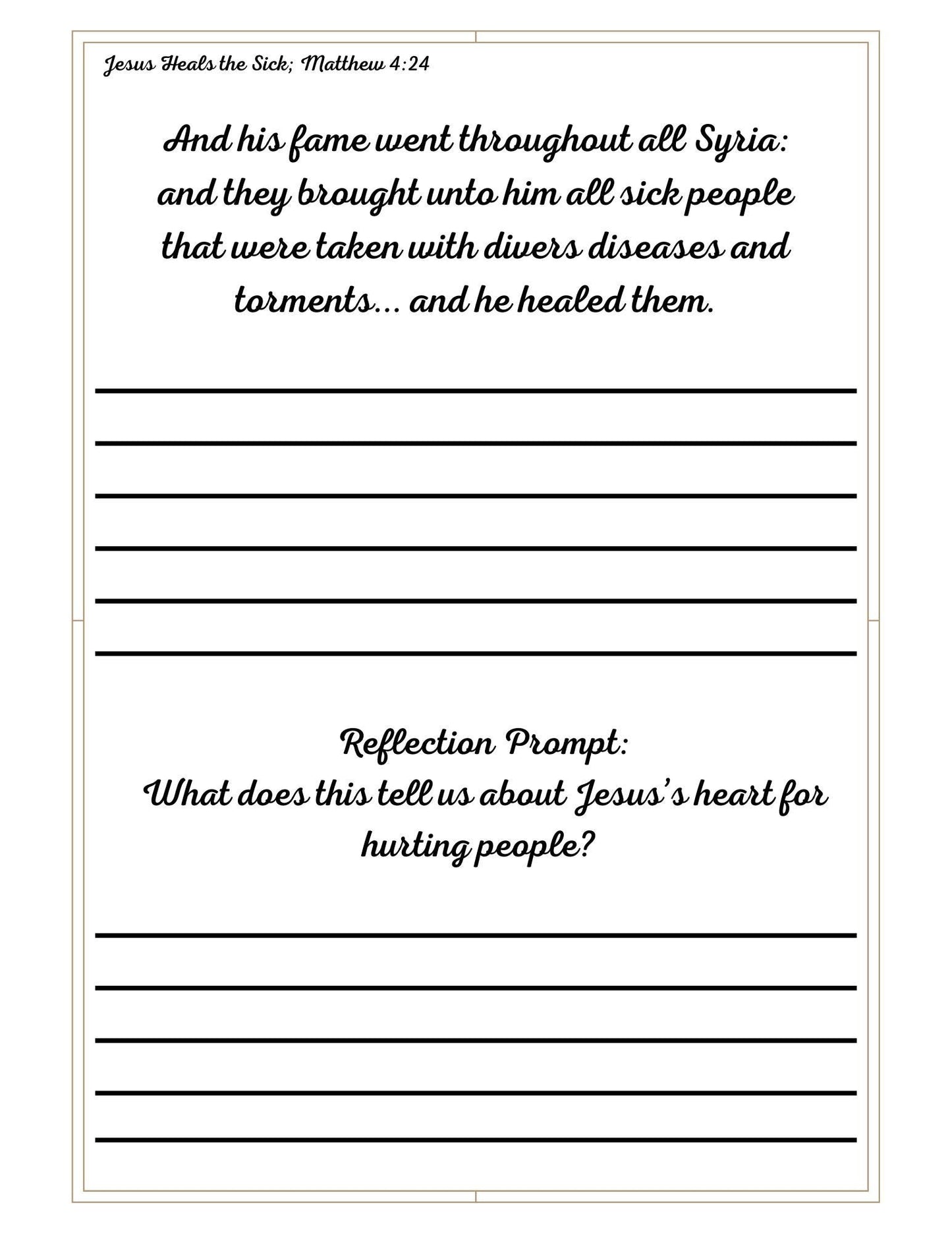 Life of Jesus Copywork: KJV Cursive Handwriting Workbook (Printable Homeschool Resource)