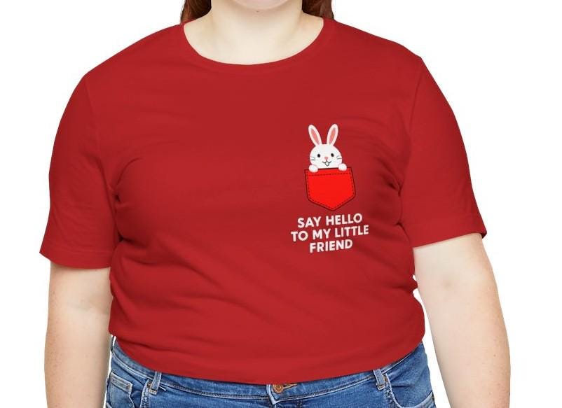 Women's Say Hello Bunny Jersey Short Sleeve Tee