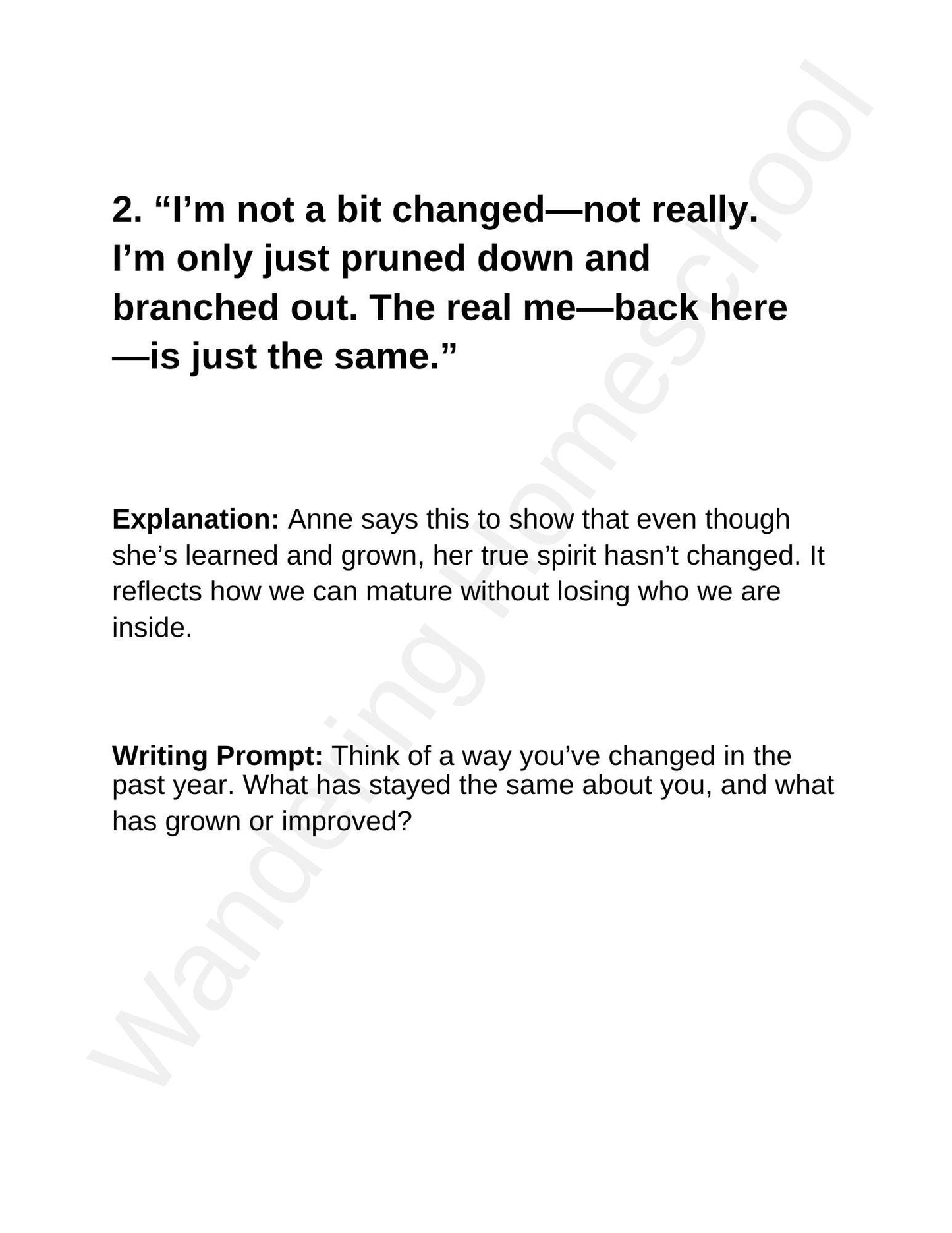 Anne of Green Gables Creative Writing Prompts – For  Homeschool Upper Elementary & Middle School Writers