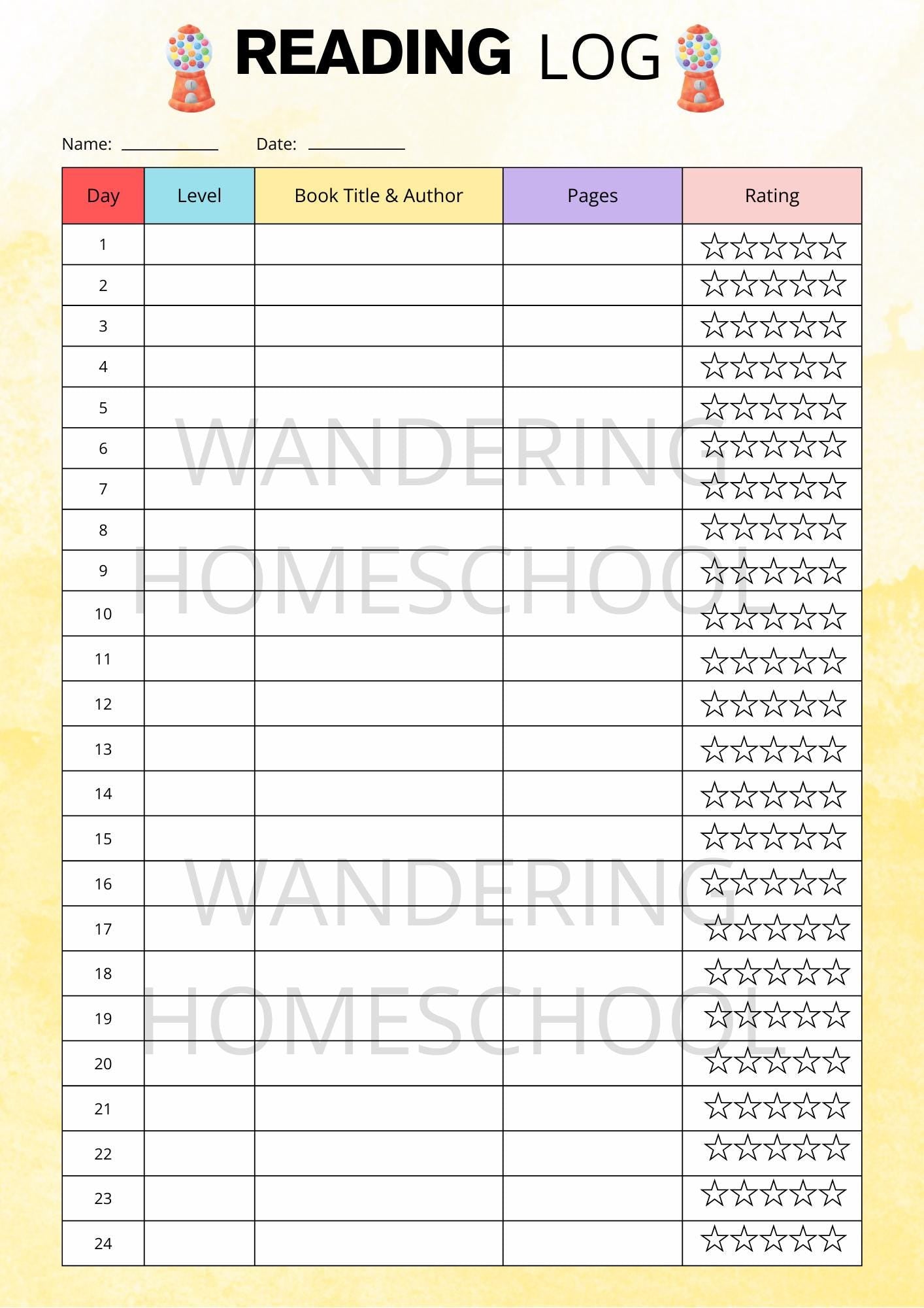 Sweet Reads: Gumball Reading Reward Chart & Book Log Bundle