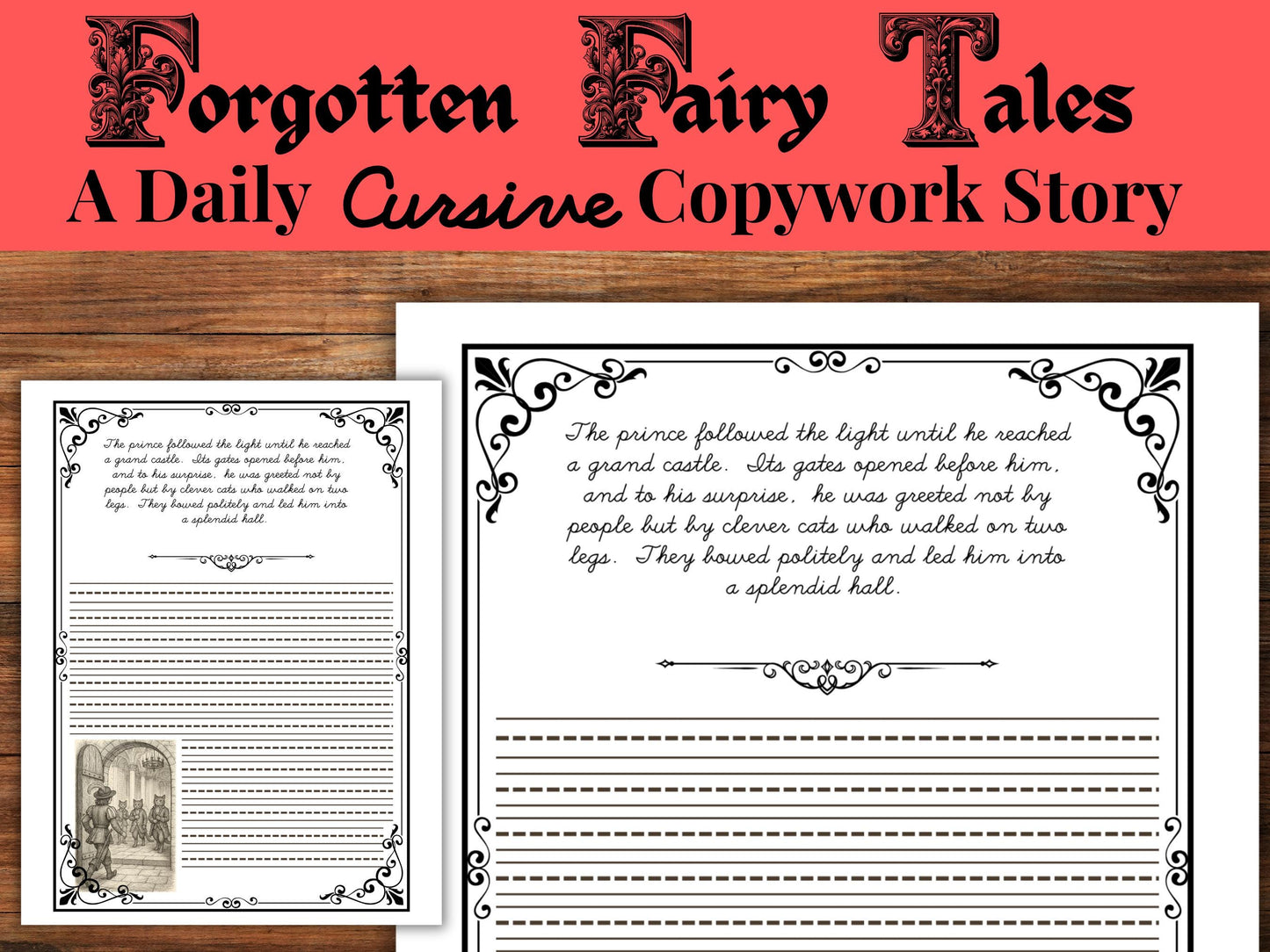 Forgotten Fairy Tales and Fables – The White Cat | Cursive Handwriting Copywork