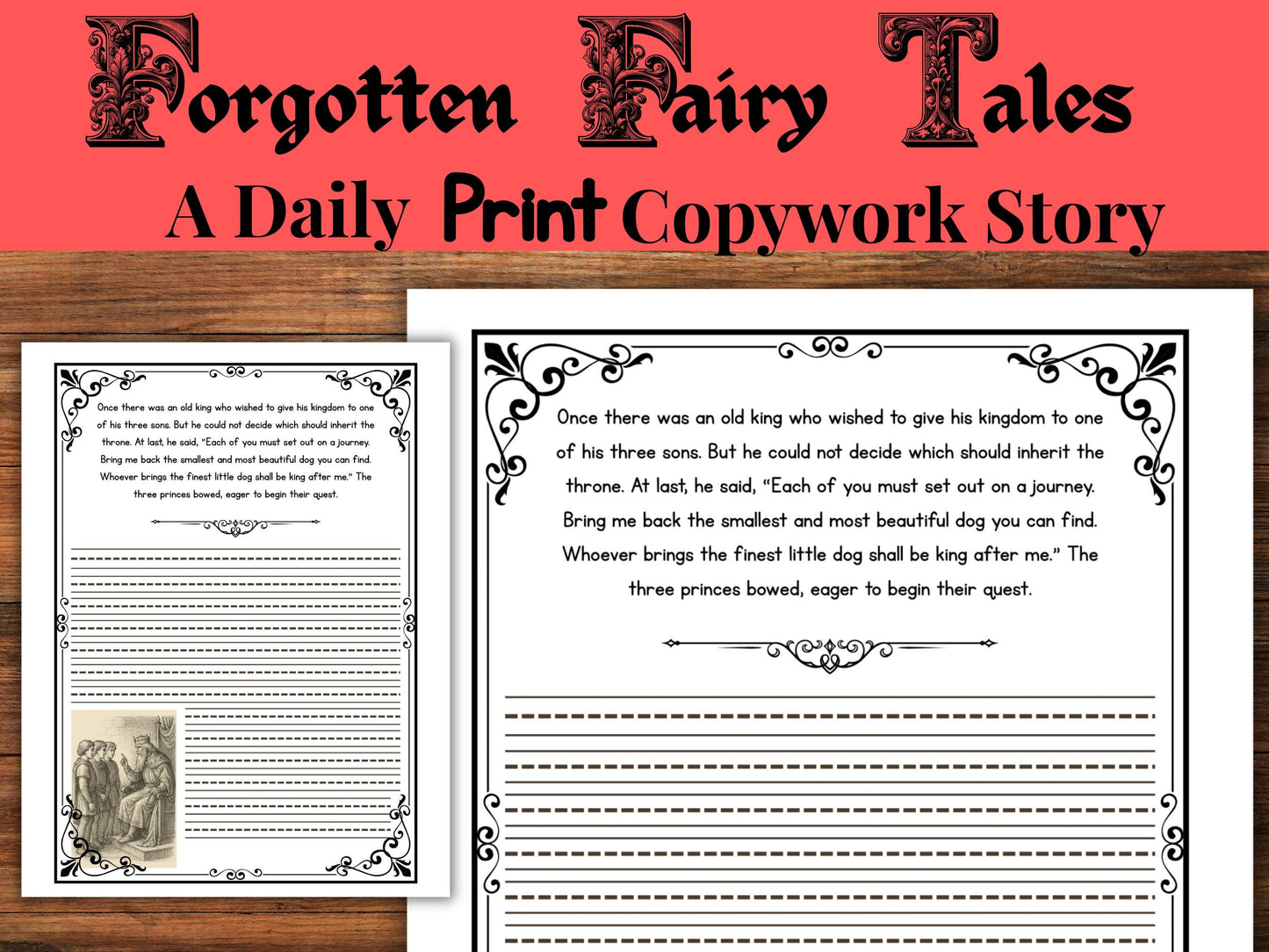 The White Cat Print Copywork | Forgotten Fairy Tales Handwriting Practice