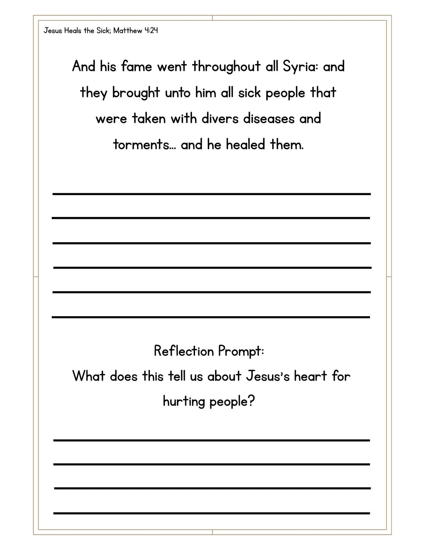 Life of Jesus Copywork: KJV Bible Verse Handwriting Practice (Print Edition Digital Download