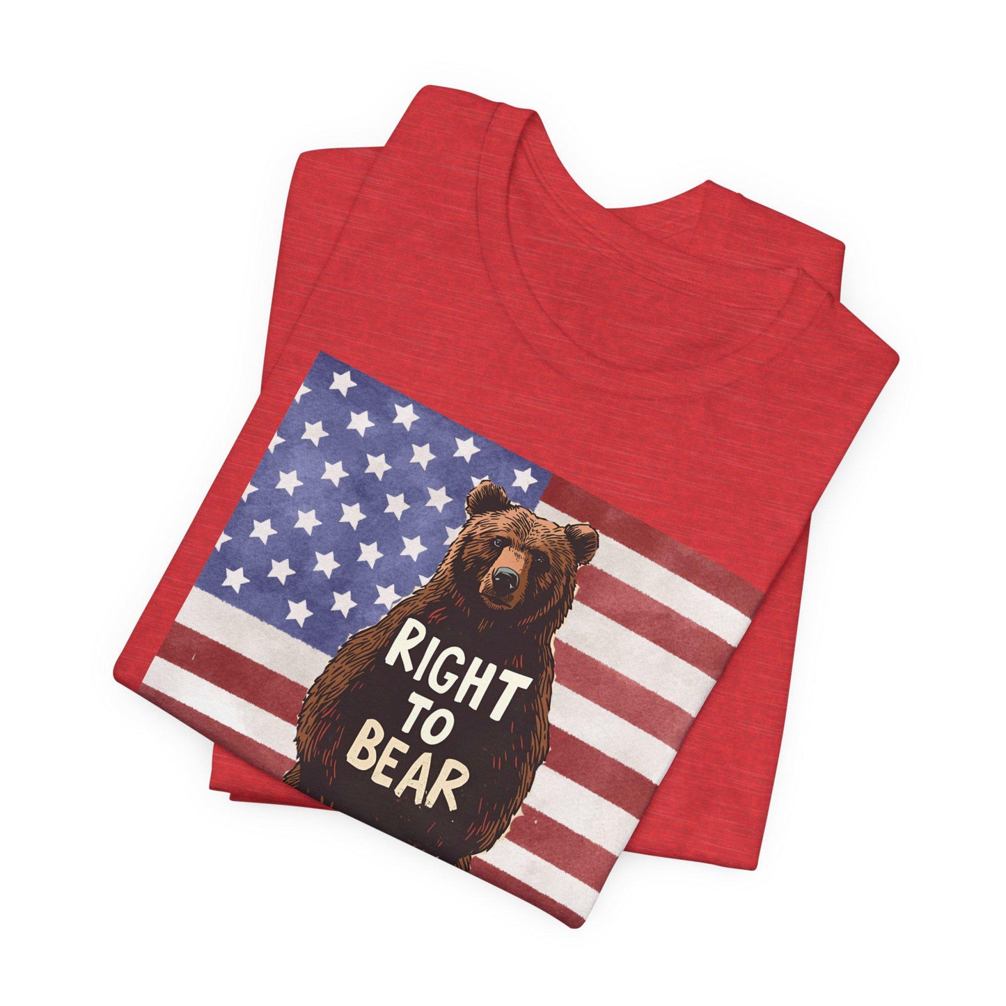 Right to Bear T-Shirt, Patriotic American Flag Bear Tee, Unisex Second Amendment Shirt