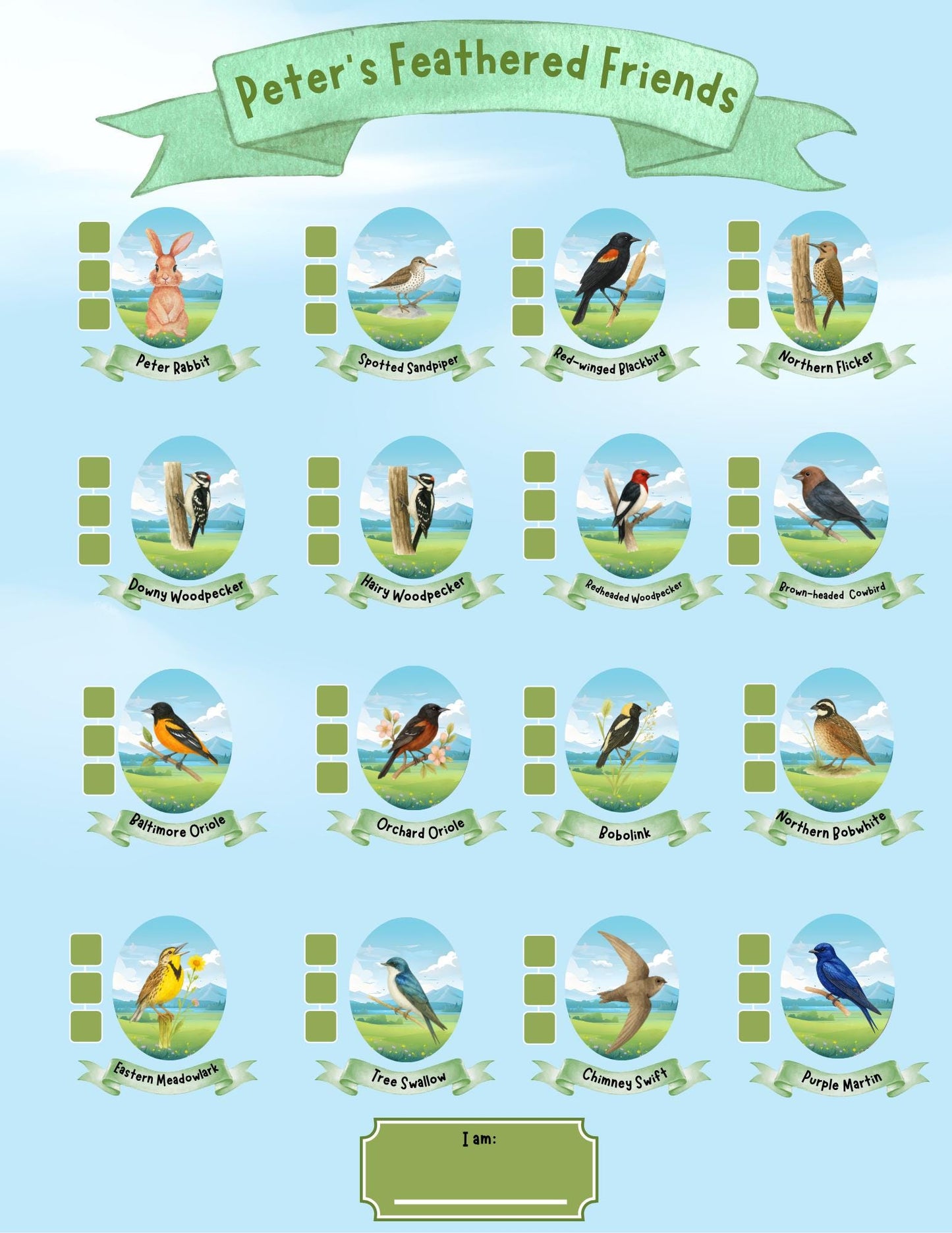 Burgess Bird Book Game: Printable Bird Identification for Kids