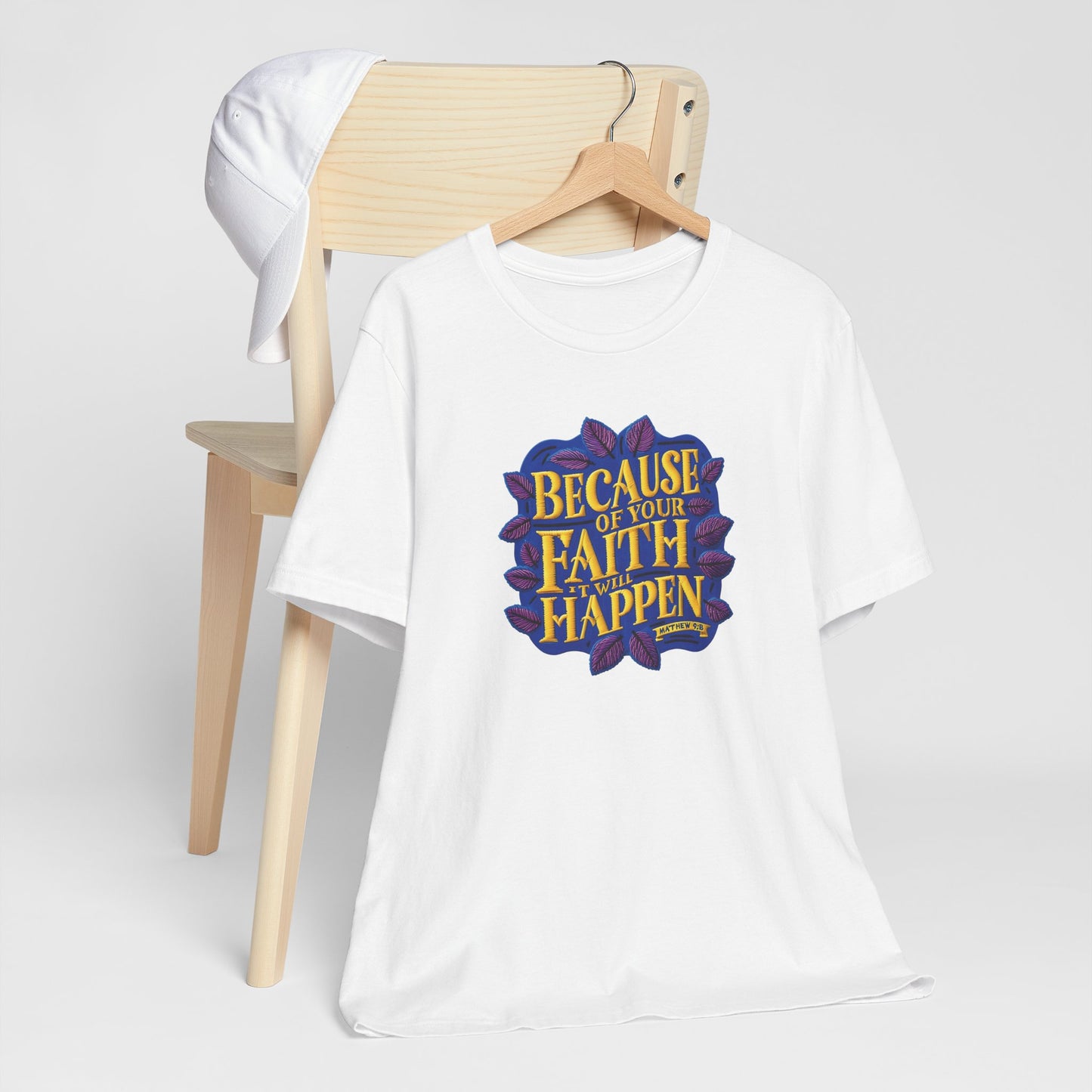 Women's Because of Your Faith Jersey Short Sleeve Tee