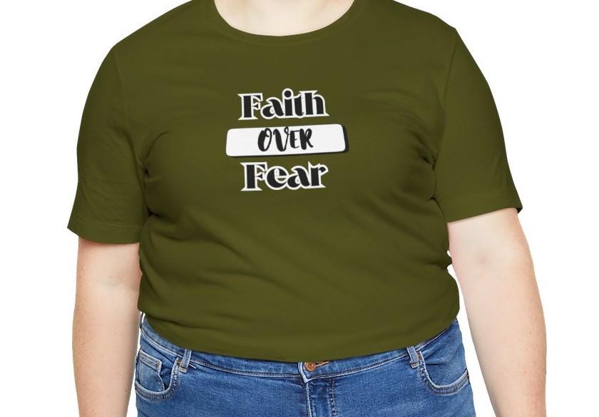 Women's Faith Over Fear T-Shirt, Minimalistic Christian Apparel