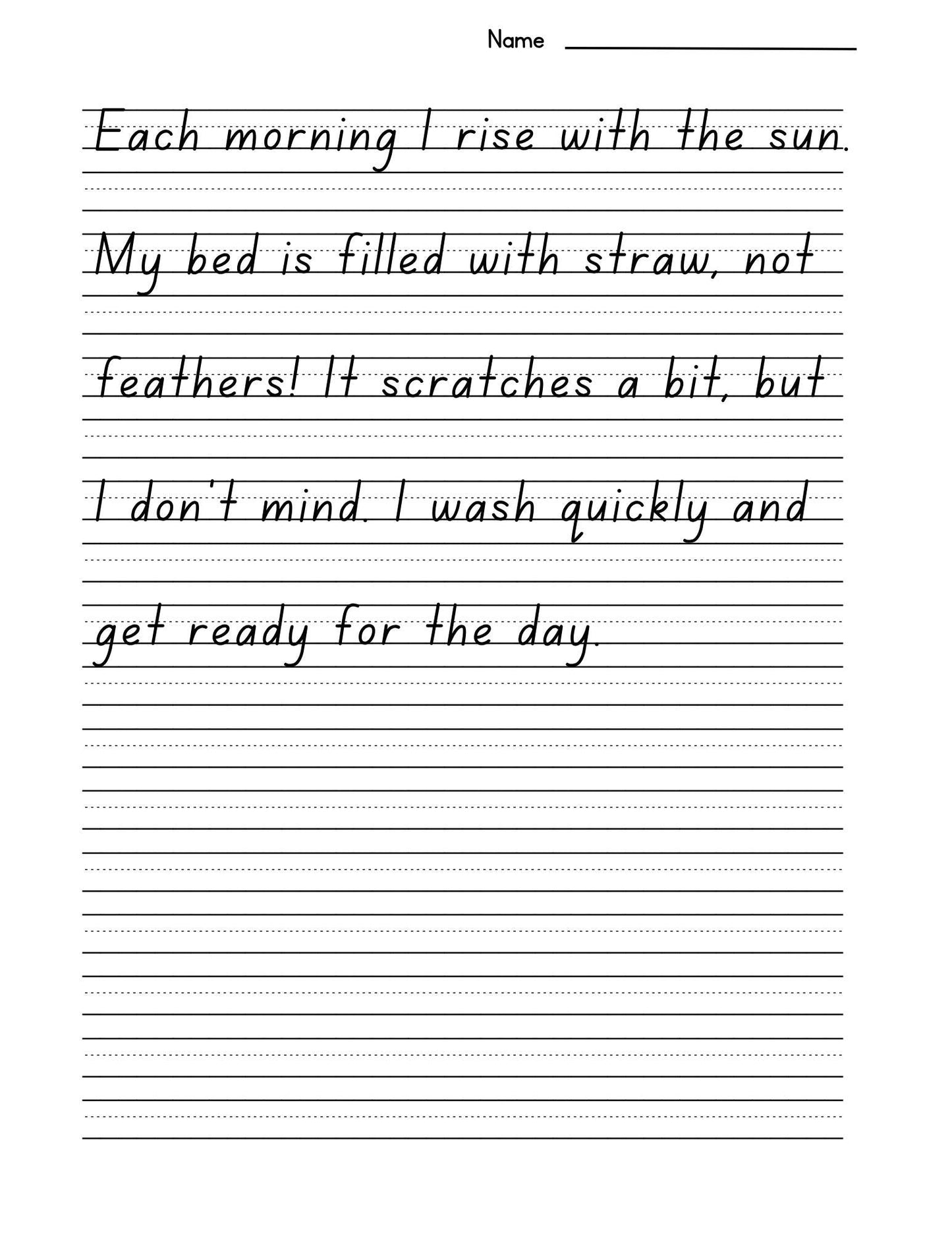 The Letters of Thomas the Squire-Life in a Castle A History Story Print Copywork