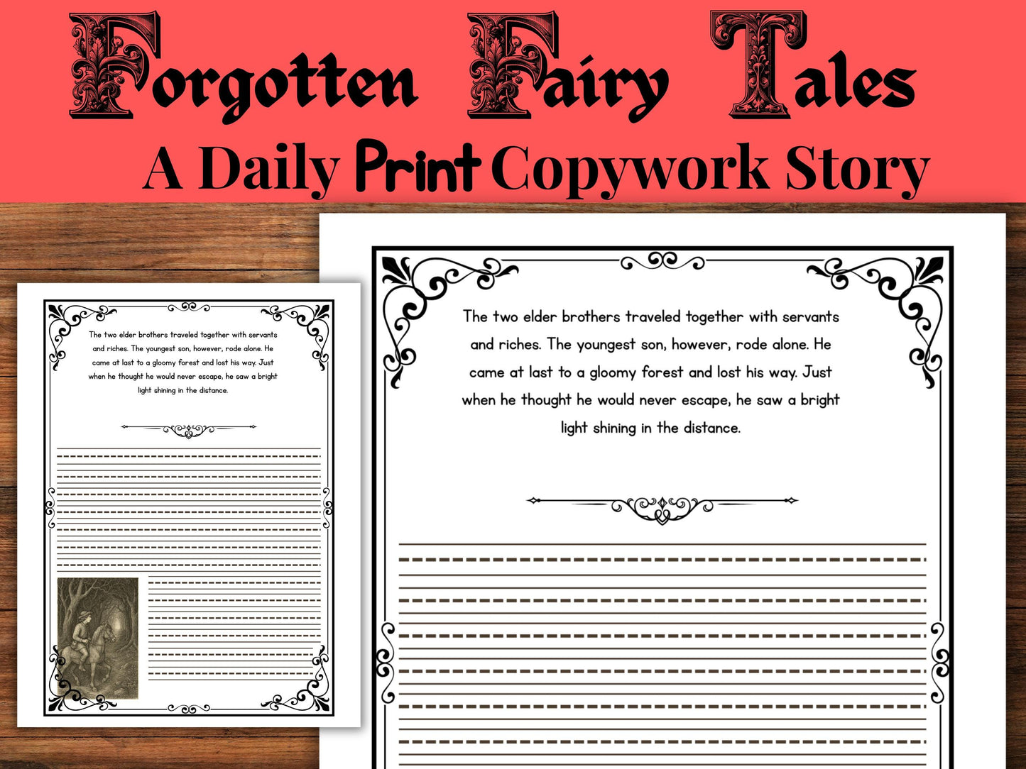 The White Cat Print Copywork | Forgotten Fairy Tales Handwriting Practice